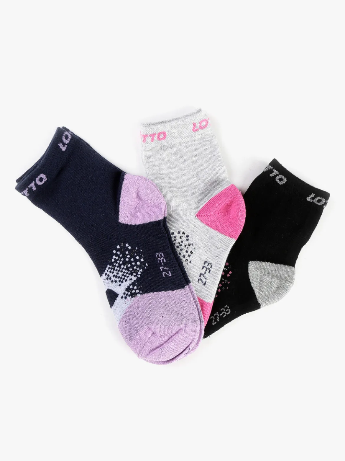 Lotto Calze midi da bambina bicolor Confezione 3 paia