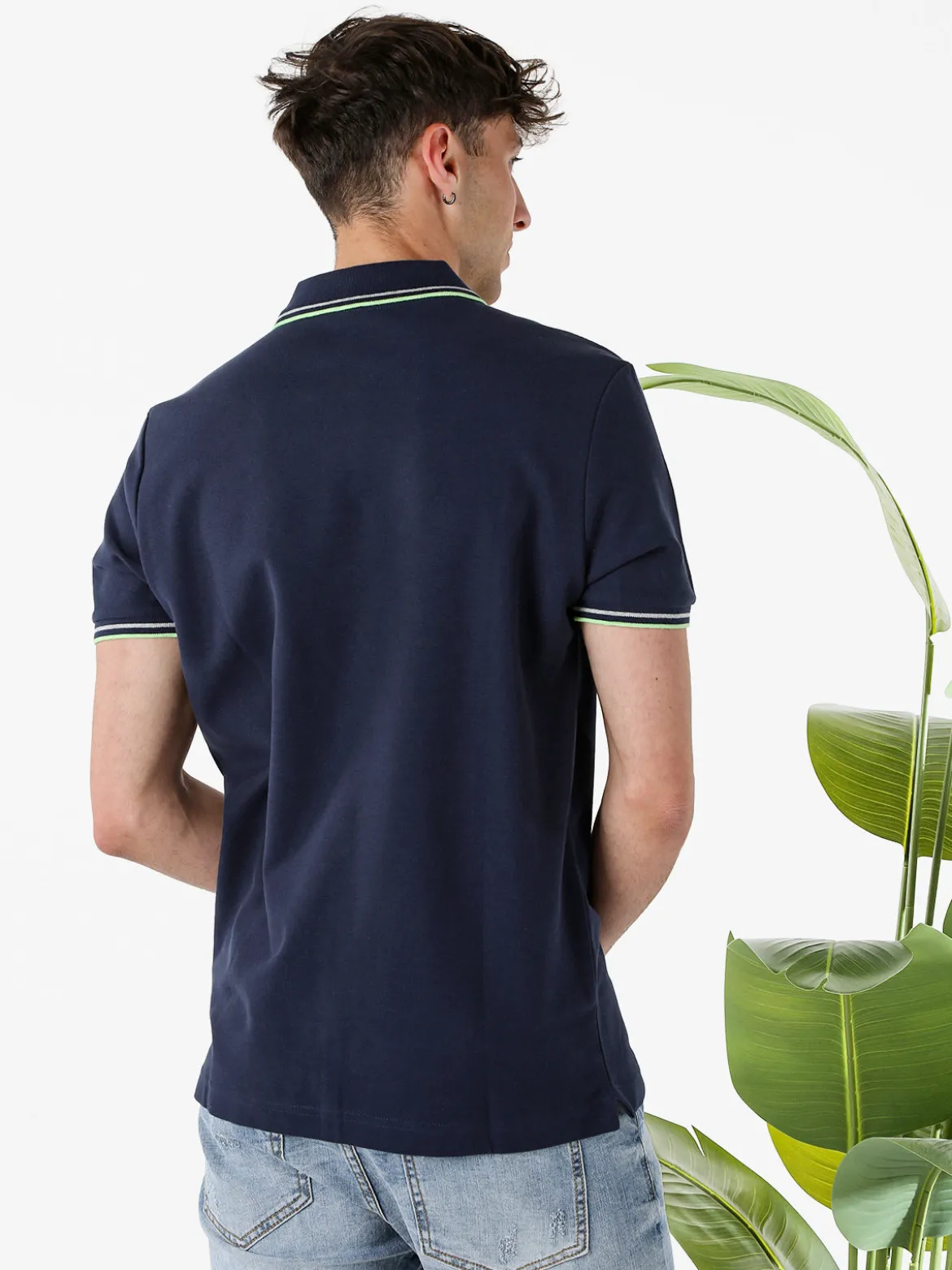 Lotto Polo da uomo in cotone a maniche corte - blu scuro