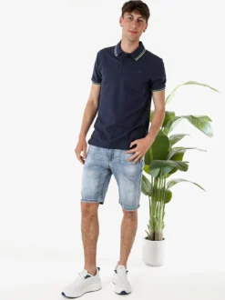 Lotto Polo da uomo in cotone a maniche corte - blu scuro