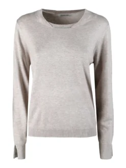 Louise Doro Maglia donna con girocollo decorato - sabbia