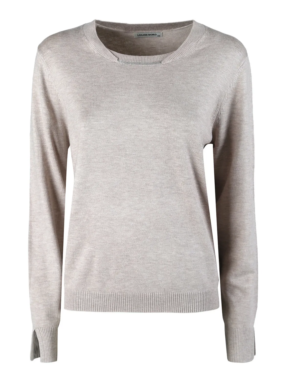 Louise Doro Maglia donna con girocollo decorato - sabbia