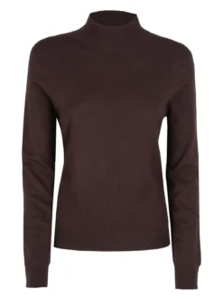 Louise Doro Pullover donna in maglia a collo alto - moro