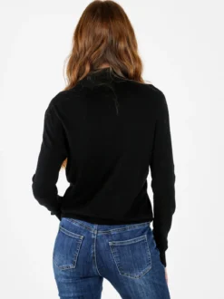 Louise Doro Pullover donna in maglia a collo alto - nero