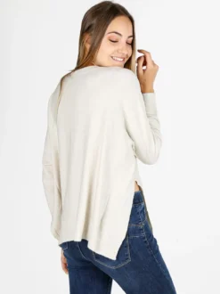 Louise Doro Pullover in maglia donna oversize - panna