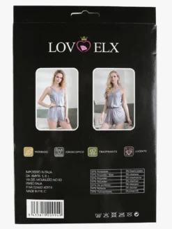Lovelx Pigiama tuta donna effetto raso con pizzo