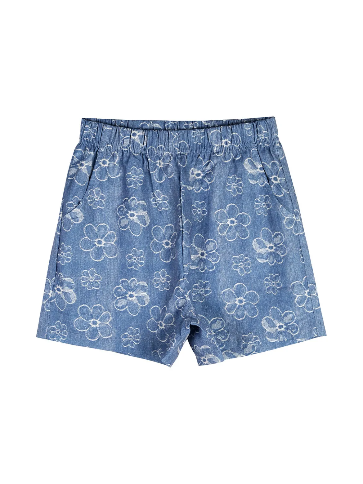 Luisa Chic Completo corto da bambina con camicia e shorts effetto jeans