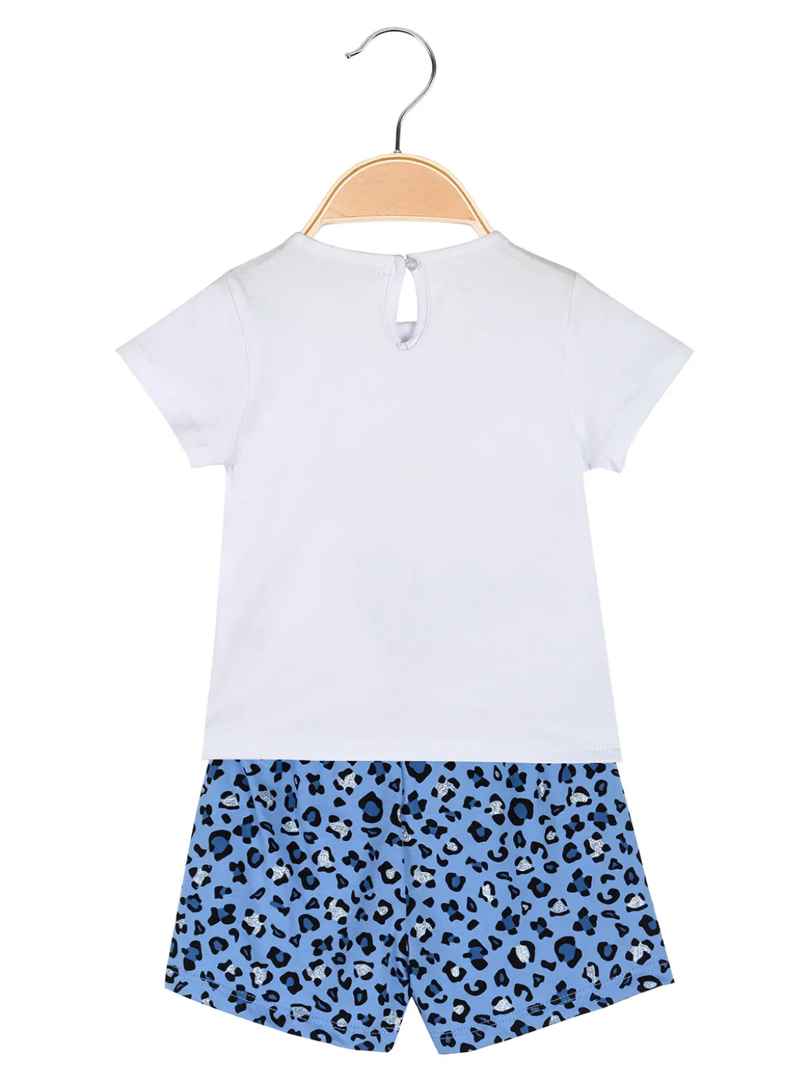 Luisa Chic Completo corto da neonata con t-shirt e shorts animalier