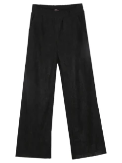 Luisa Chic Pantaloni da bambina a costine in velluto - nero
