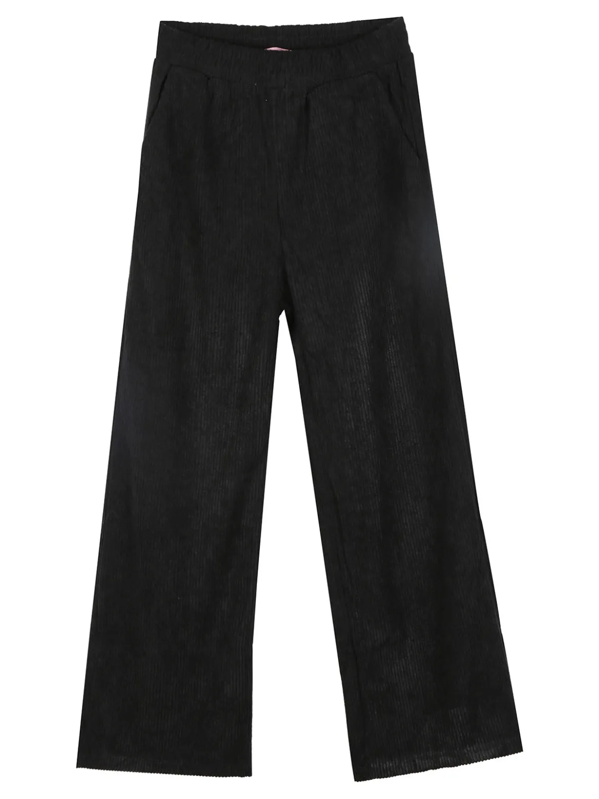 Luisa Chic Pantaloni da bambina a costine in velluto - nero
