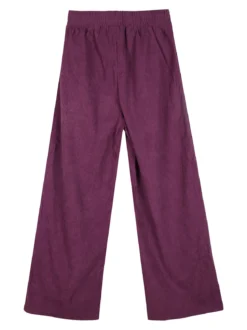 Luisa Chic Pantaloni da bambina a costine in velluto - viola