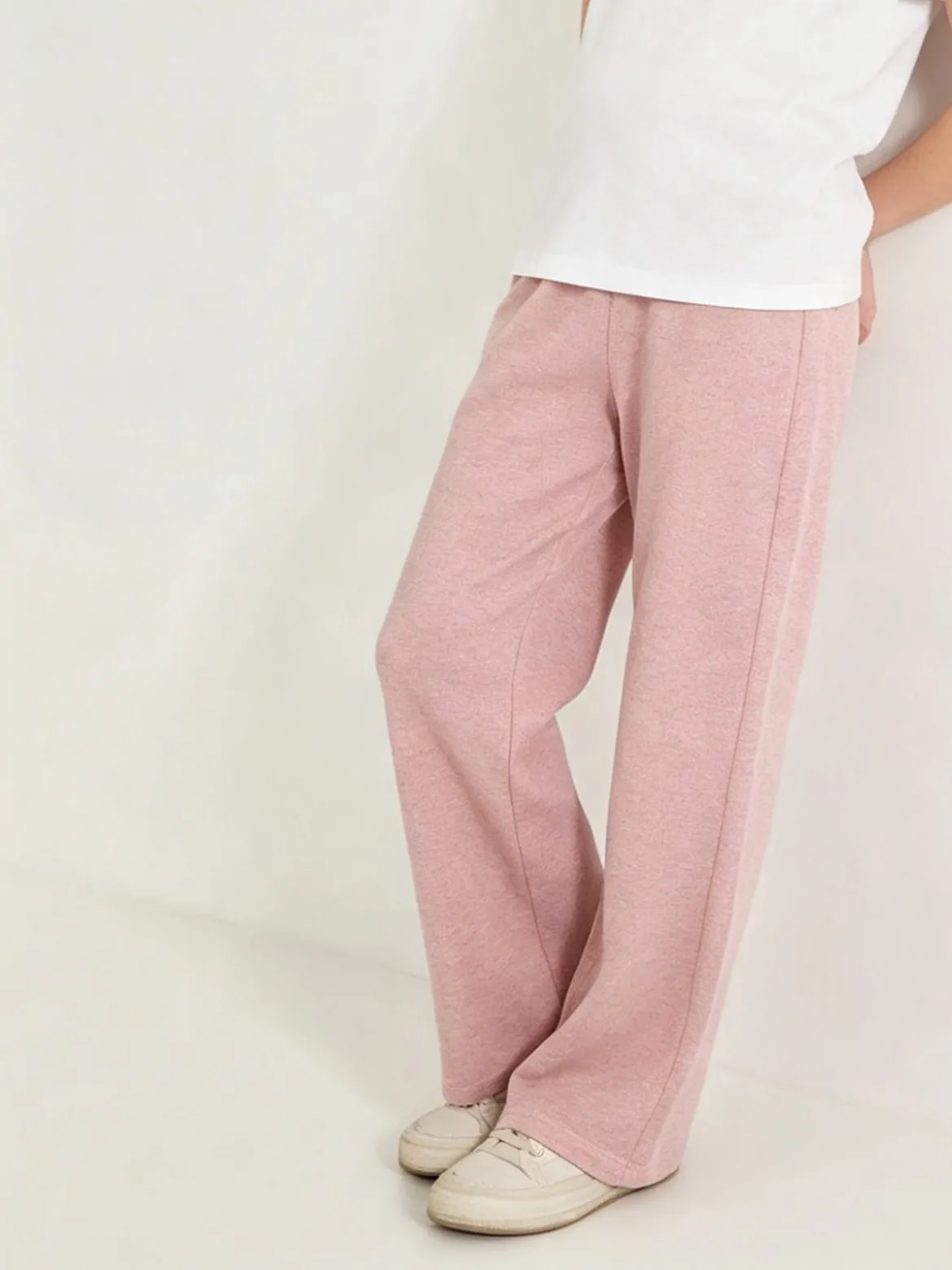 Luisa Chic Pantaloni da bambina in maglia - rosa