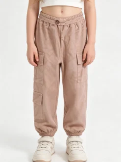 Luisa Chic Pantaloni da bambina in velluto con tasconi laterali