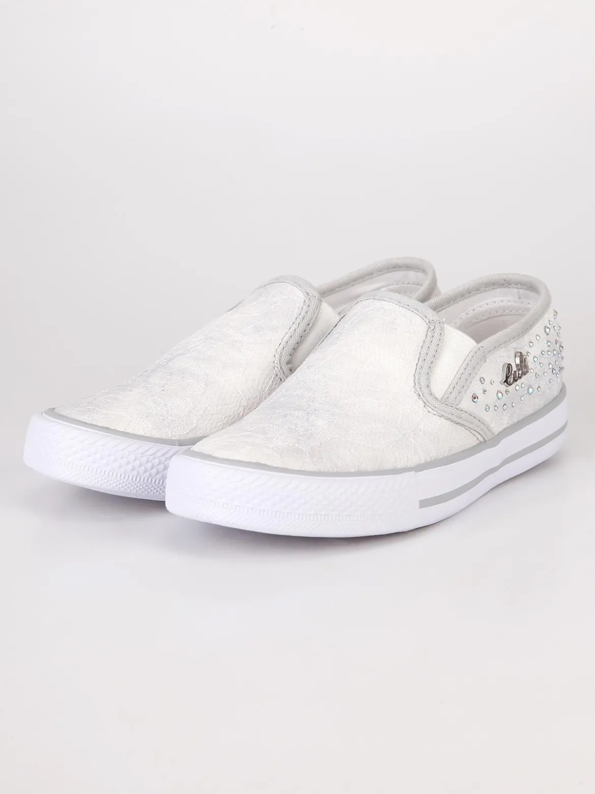 Lulu' Sneakers slip on con pizzo Bianco