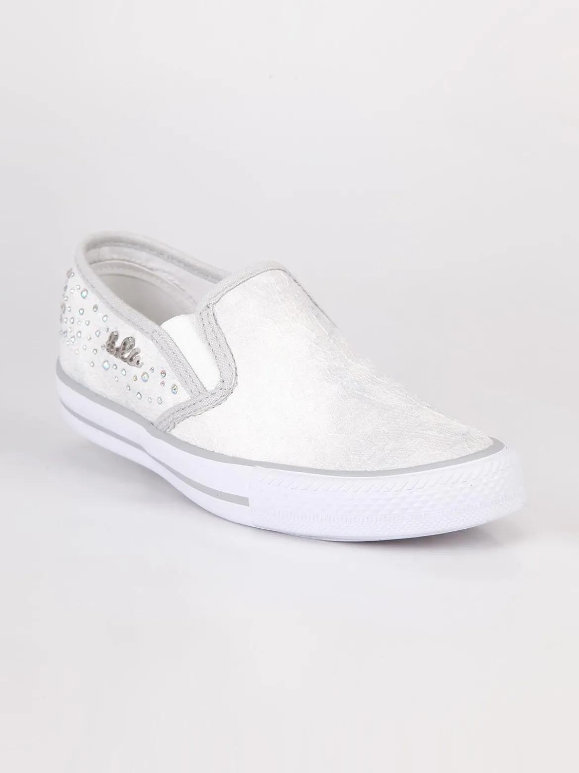 Lulu' Sneakers slip on con pizzo Bianco