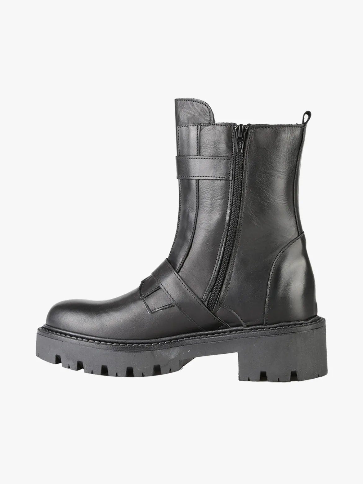 Made In Italy Stivaletti biker in pelle da donna