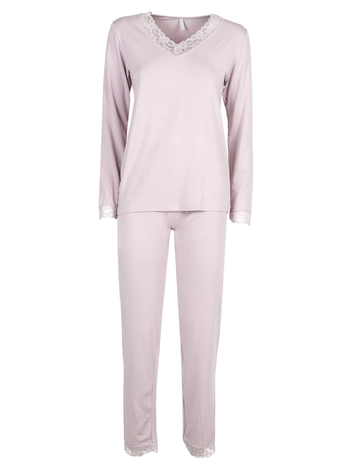 Magic Dream Pigiama lungo da donna con scollo a V in pizzo