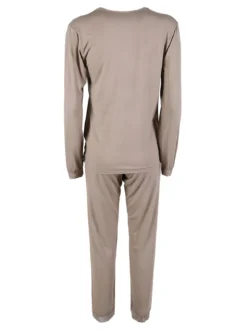 Magic Dream Pigiama lungo da donna con scollo a V in pizzo - taupe