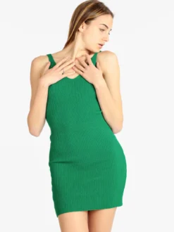 Maglificio Vestito corto donna in maglia a costine