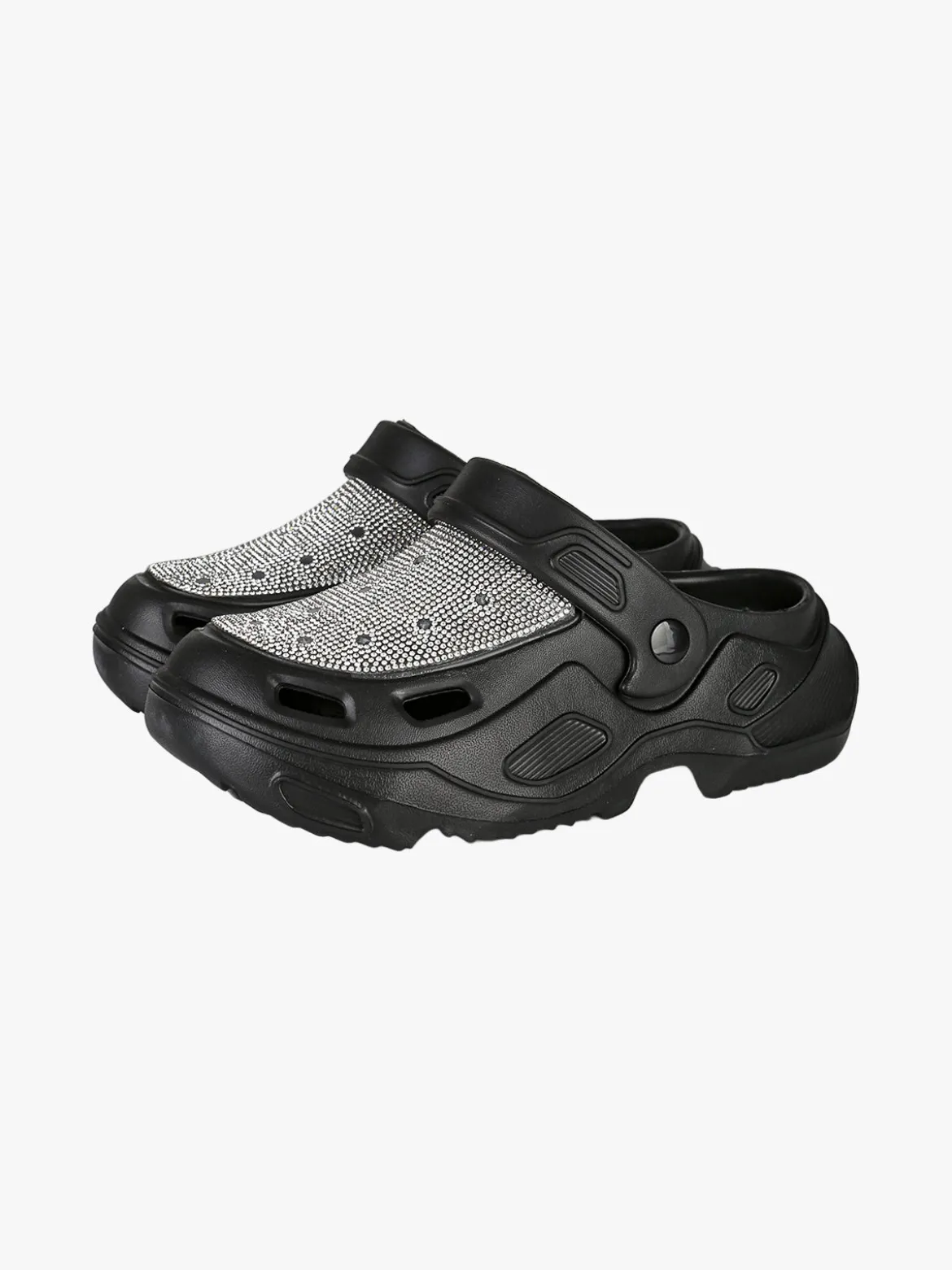 Maira Ciabatte donna in gomma con strass - nero