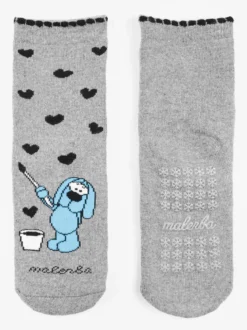 Malerba Calze antiscivolo bambina in caldo cotone con cuori