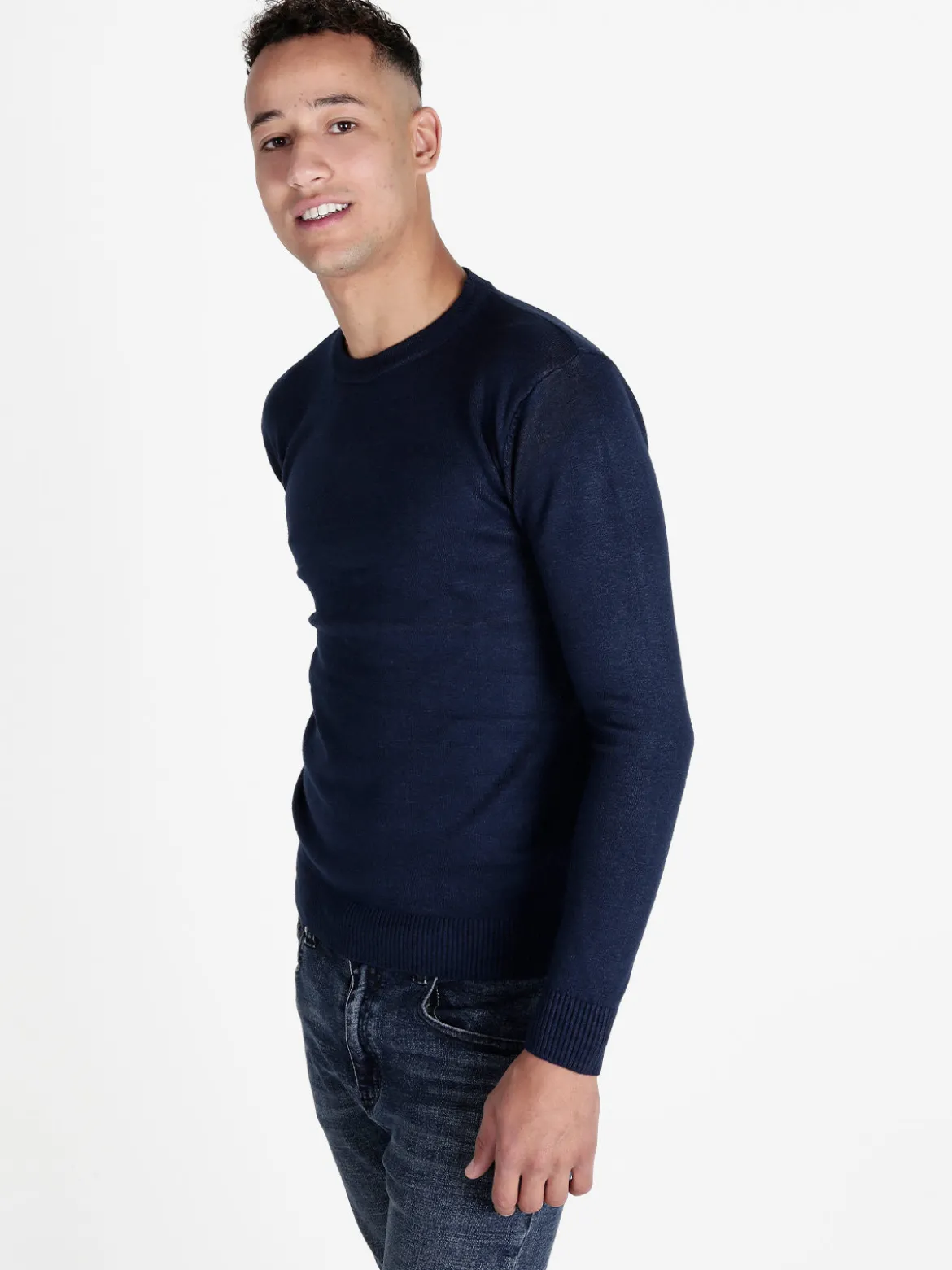 M.Angel Pullover girocollo da uomo misto lana