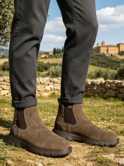Marina Militare Stivaletti in pelle scamosciata da uomo - taupe