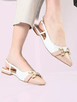 Marina Torres Slingback donna a punta con cinturino alla caviglia