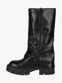 Martin Pescatore Stivaletti chunky donna a doppio strato con fibbie e zip - nero