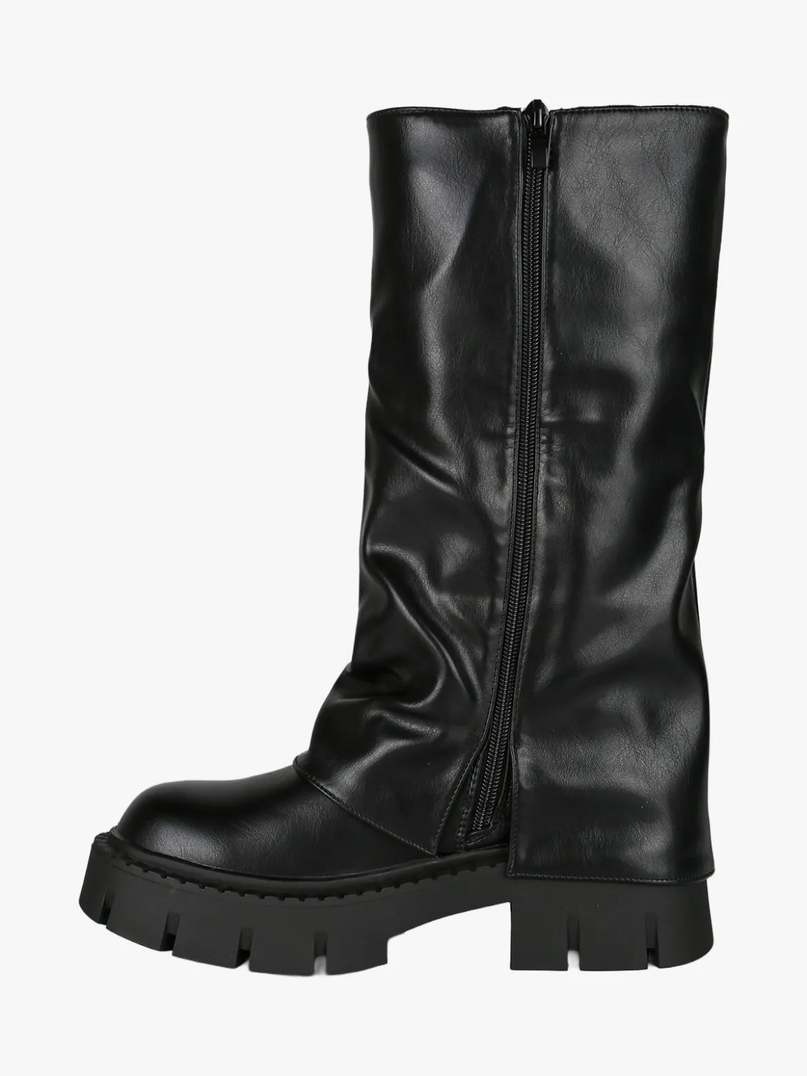 Martin Pescatore Stivaletti chunky donna a doppio strato con fibbie e zip - nero