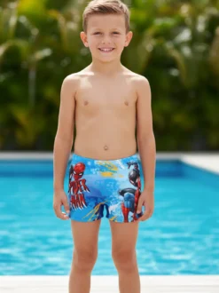 Marvel Spider-Man Boxer da mare da bambino con stampa - blu