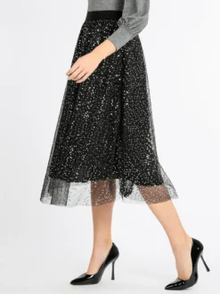 Max Chic Gonna con tulle e paillettes