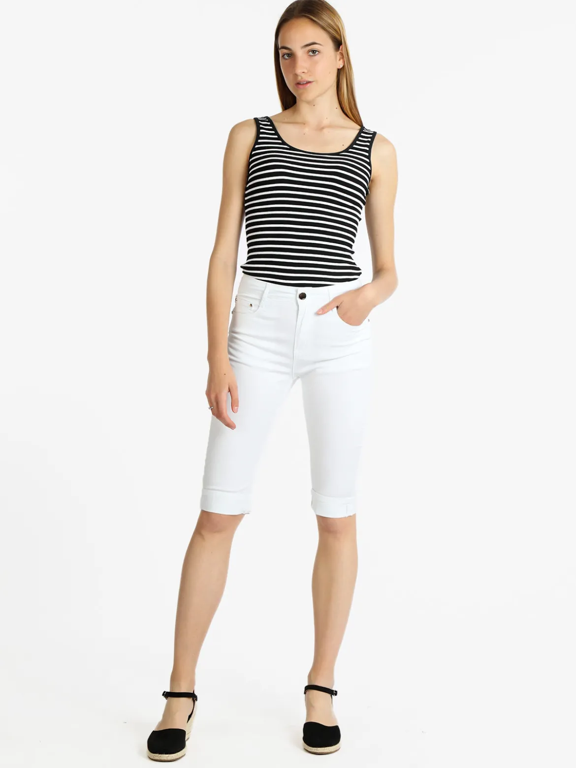 Max & Liu Pantaloni a pinocchietto donna in cotone