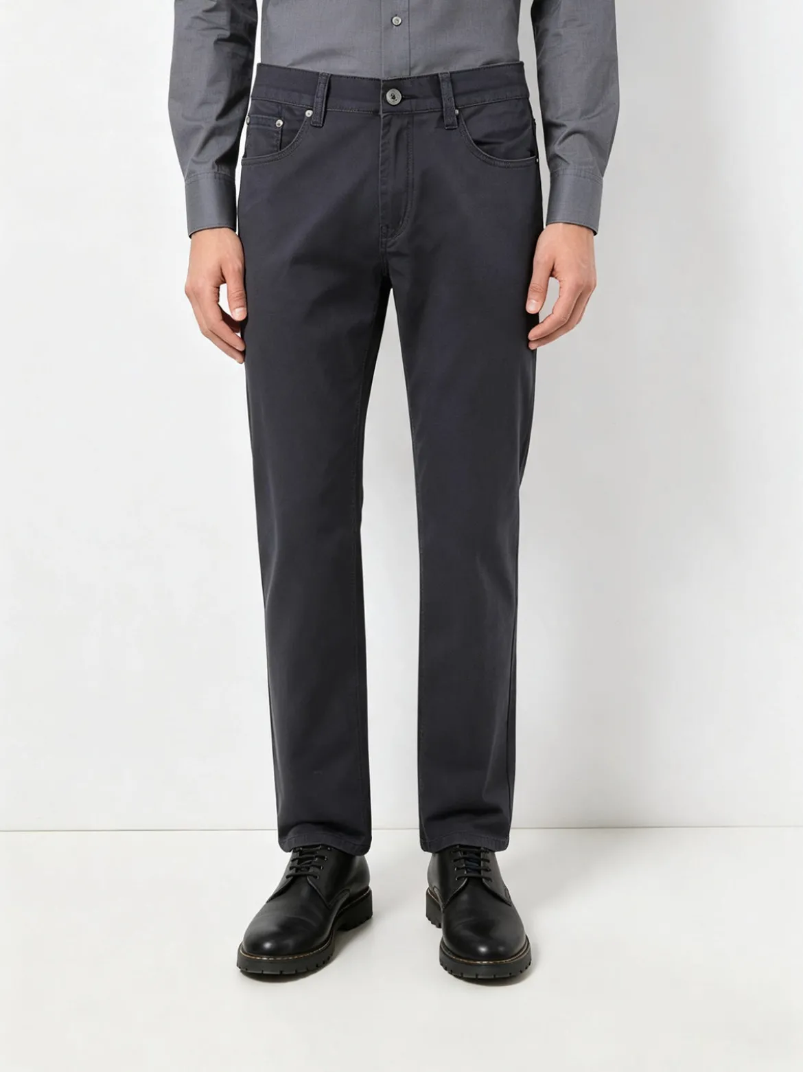 Max & Liu Pantaloni casual da uomo in cotone taglie grandi - blu scuro