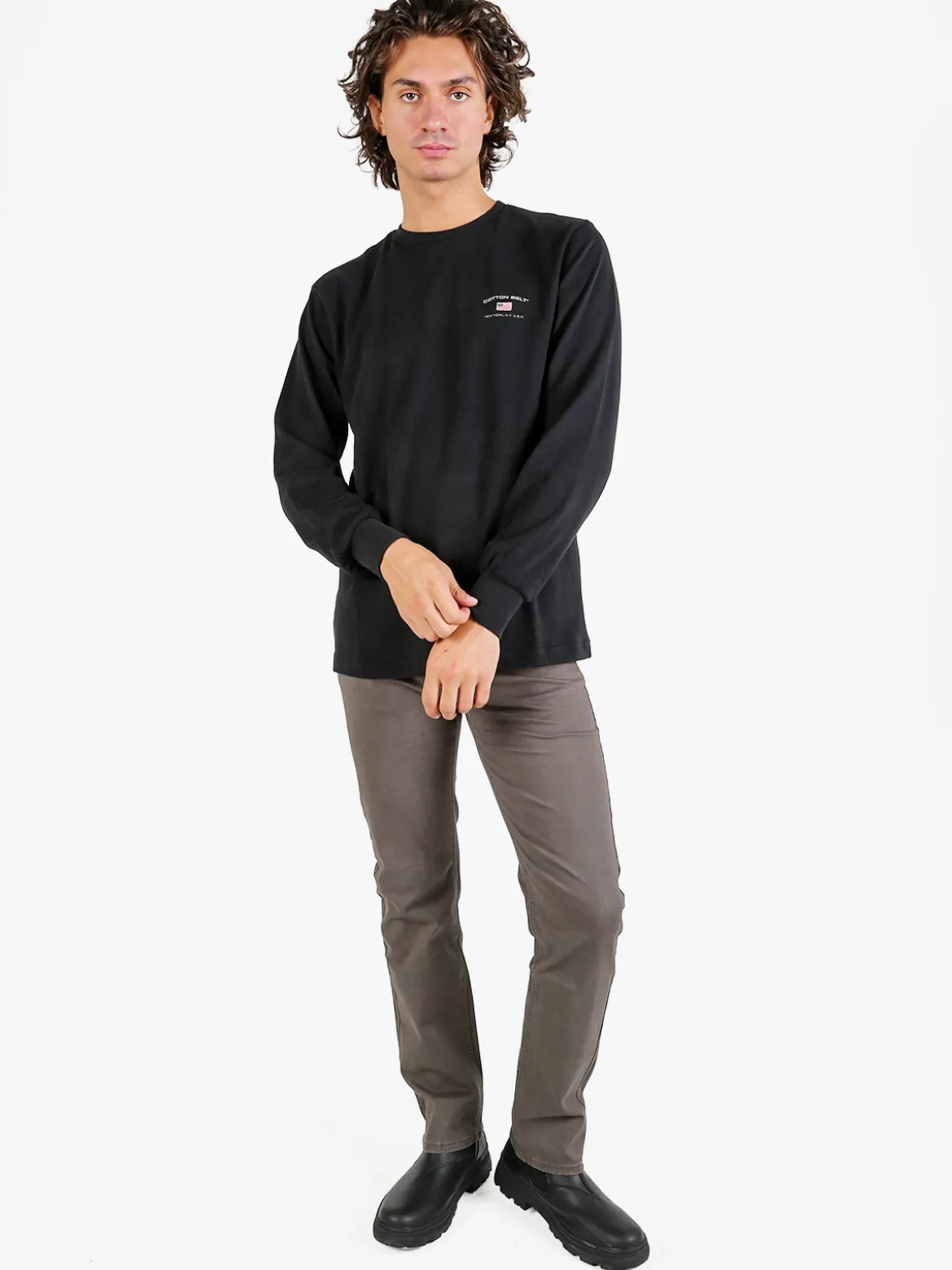 Max & Liu Pantaloni da uomo regular fit in cotone taglie grandi - grigio scuro