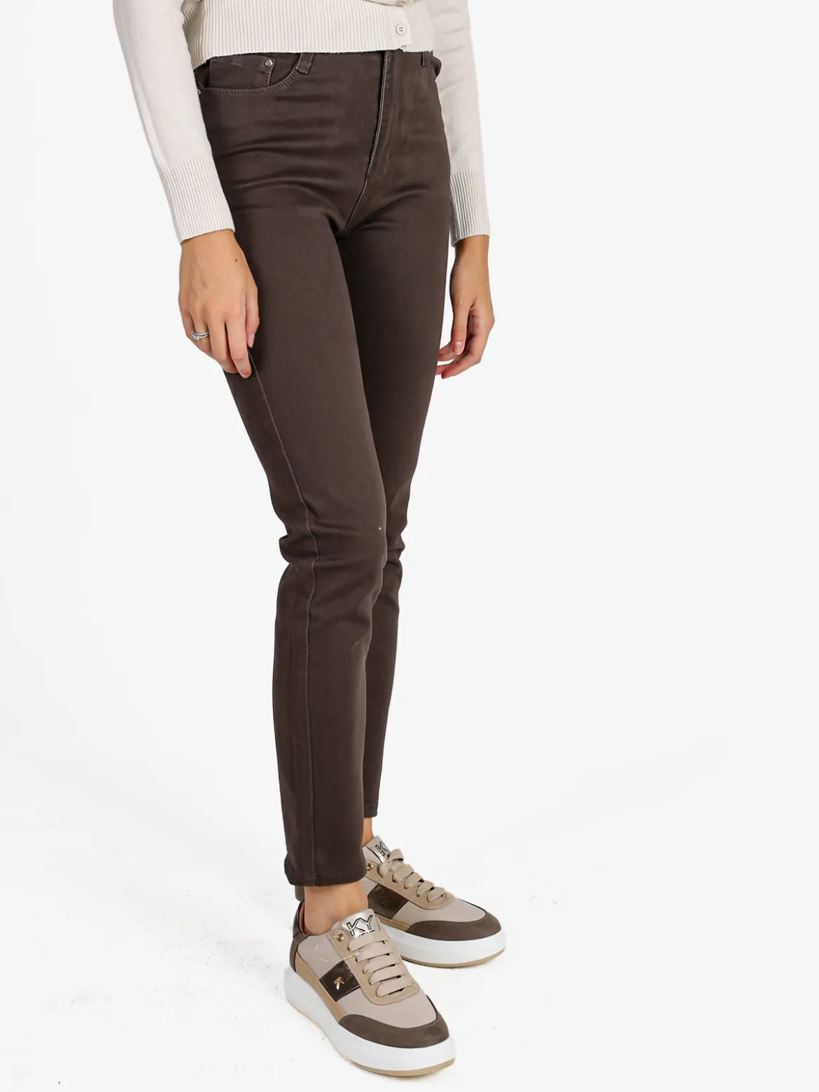 Max & Liu Pantaloni donna regular fit - moro