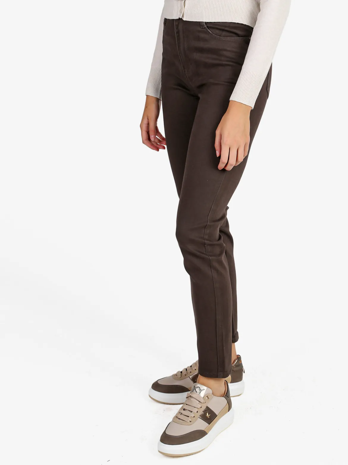 Max & Liu Pantaloni donna regular fit - moro
