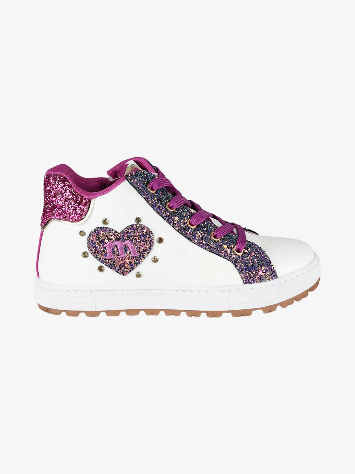 Melania Sneakers alte da ragazza con paillettes colorate