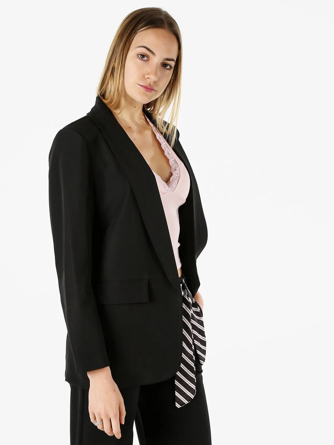Melitea Blazer donna aperto - nero