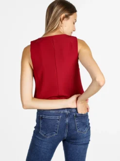 Melitea Gilet donna elegante con bottoni - bordeaux