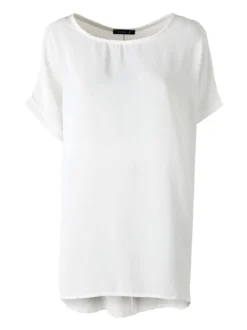 Melitea Maxi blusa da donna a maniche corte - bianco