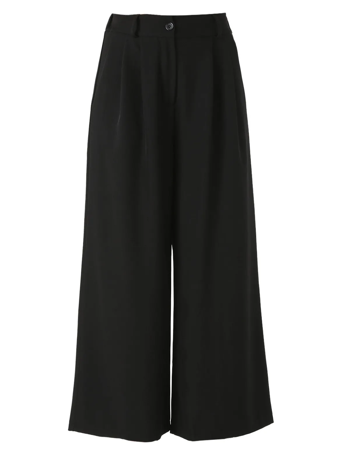 Melitea Pantaloni donna a palazzo con vita alta - nero