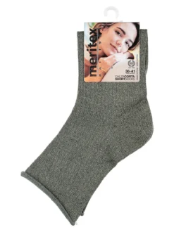 Meritex Calze corte lurex da donna - militare