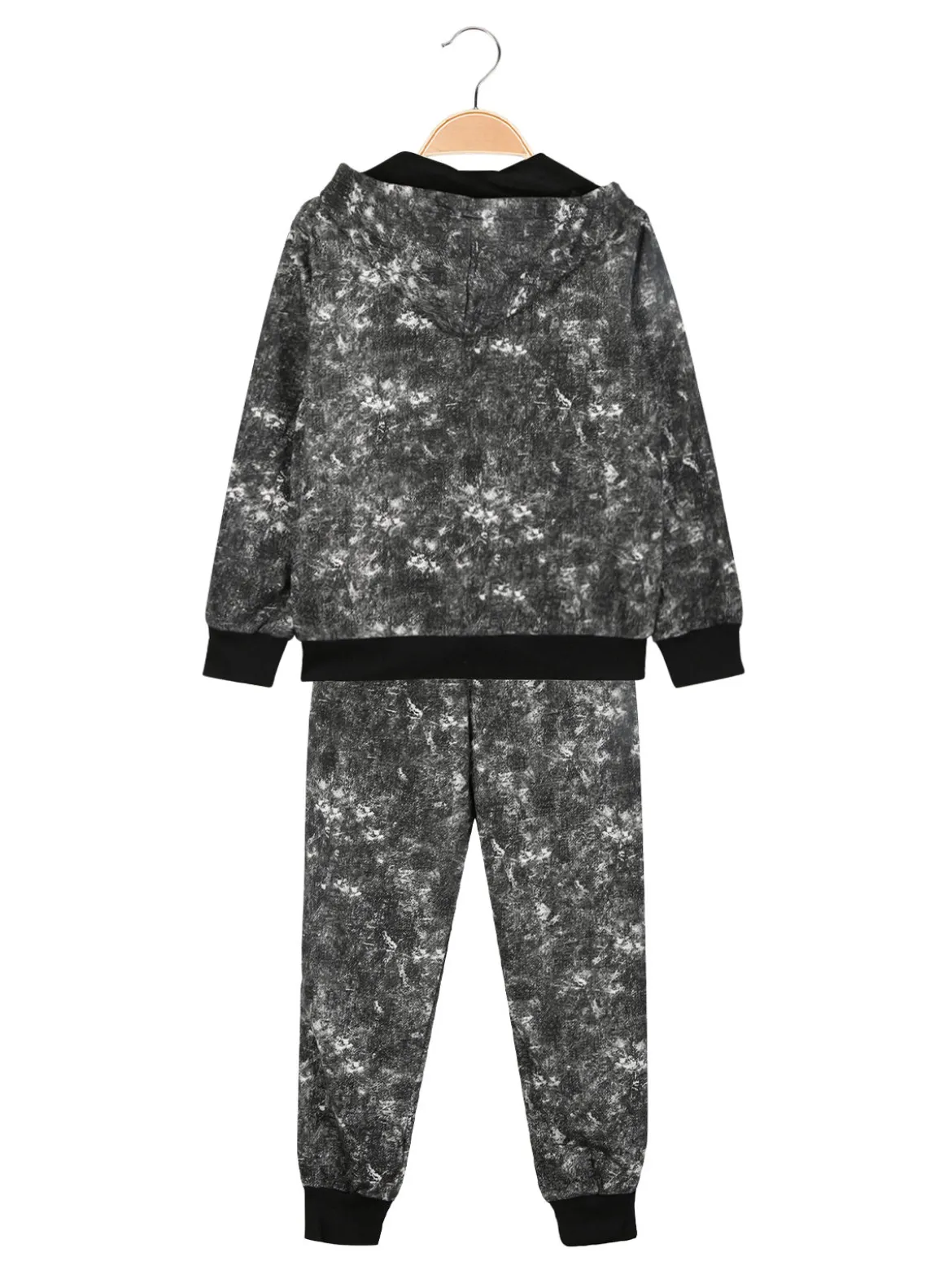 Mg Fashion Studio Completo 3 pezzi da bambino con cappuccio e zip - nero