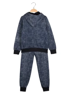 Mg Fashion Studio Completo tuta 3 pezzi da ragazzo con cappuccio e zip - blu