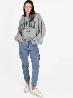Miho'S Felpa donna oversize con cappuccio