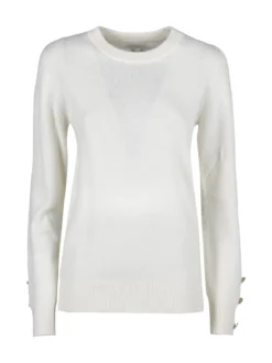 Mimoii Maglione donna in misto lana e cashemere con bottoni decorativi