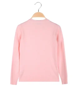 Miss Bellina Pullover girocollo da bambina in maglia - rosa