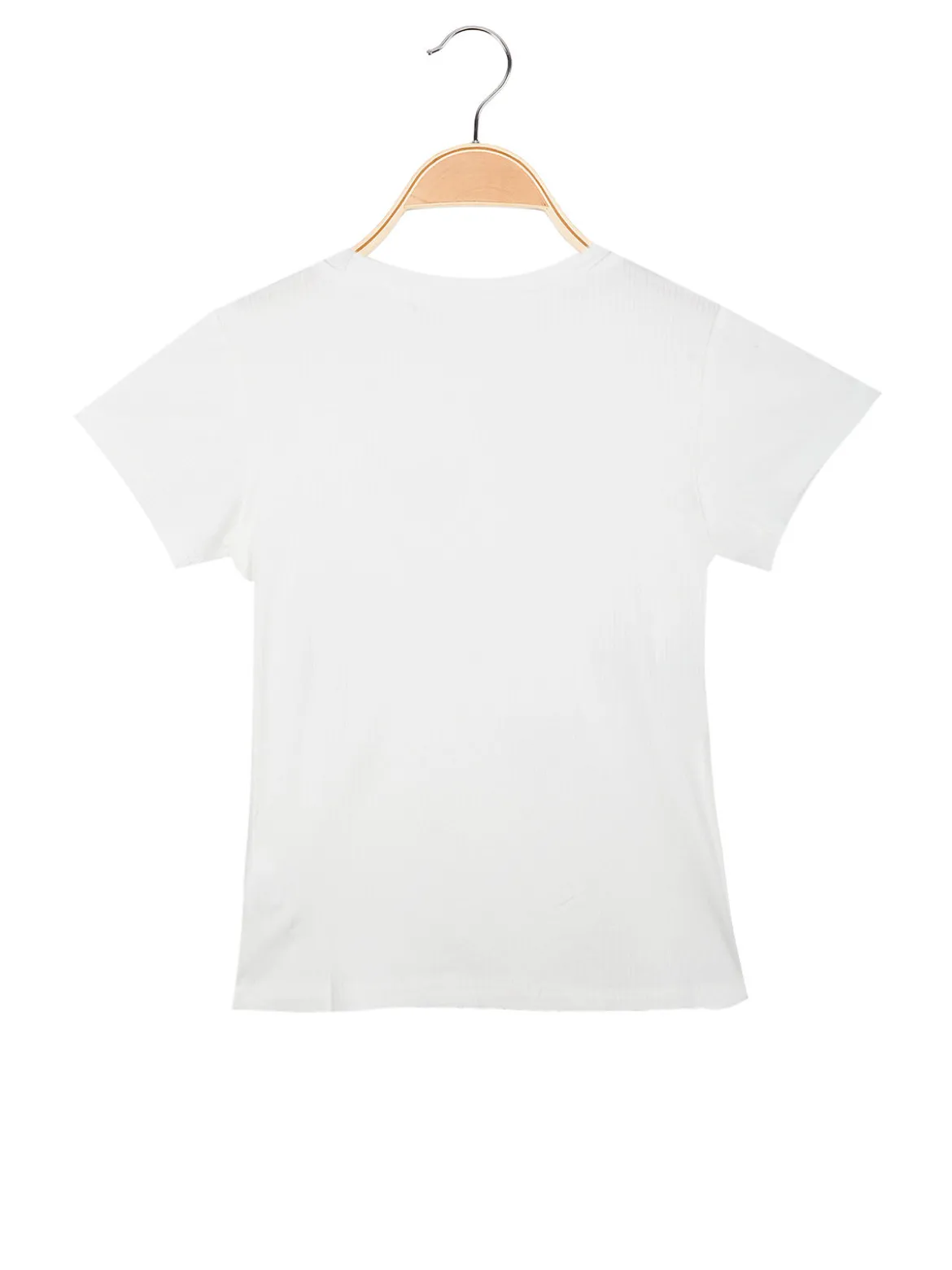 Miss Bellina T-shirt da bambina a costine con strass luccicanti