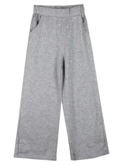 Miss Brum Completo tuta 2 pezzi da bambina con perle e strass - grigio