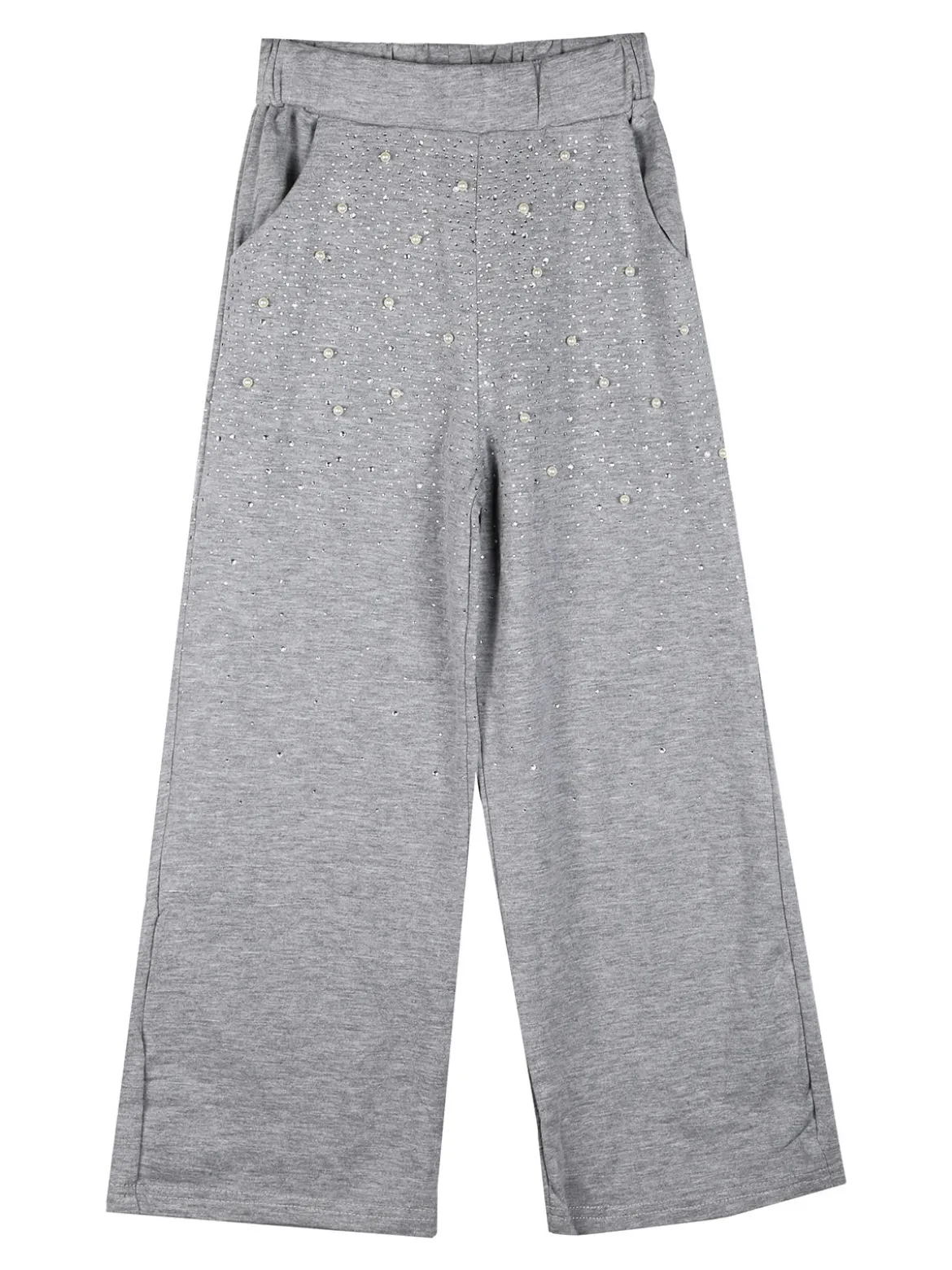 Miss Brum Completo tuta 2 pezzi da bambina con perle e strass - grigio